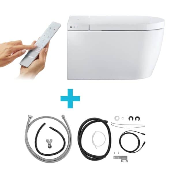 Duravit SensoWash Starck f wanddouchewc Plus Compact, met aansluit- en interfaceset met installatiesets