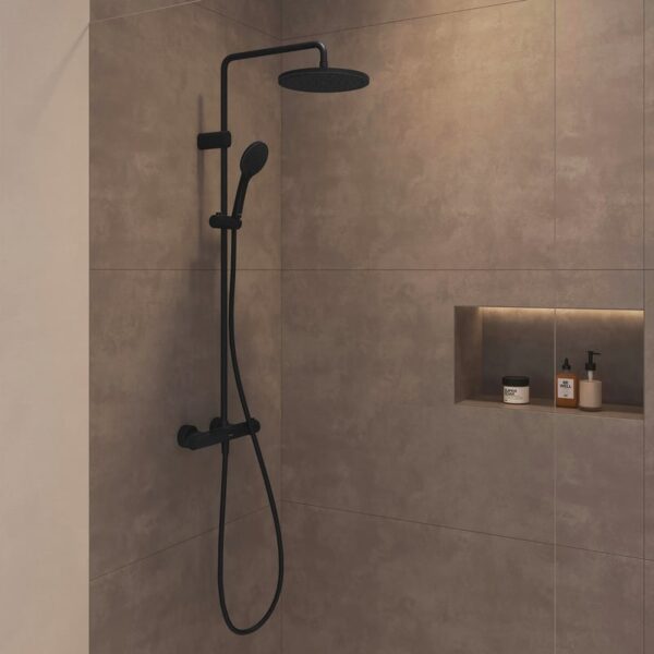 Duravit Shower Systems douchesysteem, thermostaat met MinusFlow, matzwart