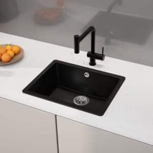 evineo line 600 spoelbak B: 55 D: 43 cm mat zwart