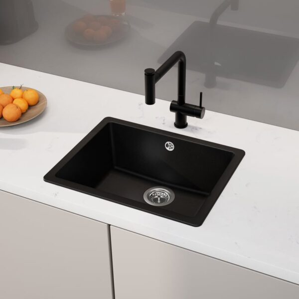 evineo line 600 spoelbak B: 55 D: 43 cm mat zwart