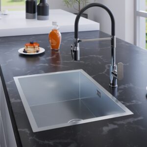 evineo keukenspoelbak m10 B: 60 D: 45 cm roestvrij staal gesatineerd - Afbeelding 3