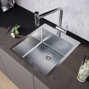 evineo m30 spoelbak B: 45 D: 50 cm roestvrij staal gesatineerd