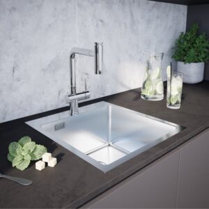evineo m30 spoelbak B: 45 D: 50 cm roestvrij staal gesatineerd - Afbeelding 3