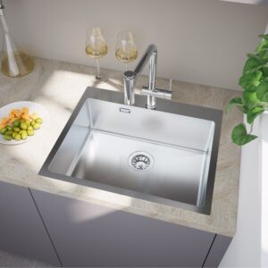 evineo m30 spoelbak B: 60 D: 45 cm roestvrij staal gesatineerd