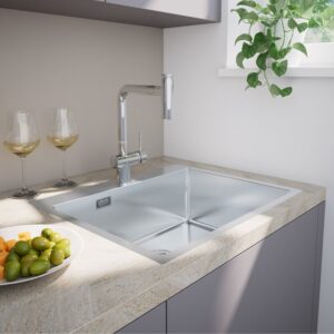 evineo m30 spoelbak B: 60 D: 45 cm roestvrij staal gesatineerd - Afbeelding 3