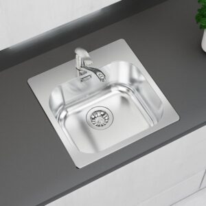 evineo keukenspoelbak m40 B: 45,5 D: 46 cm roestvrij staal gesatineerd - Afbeelding 5
