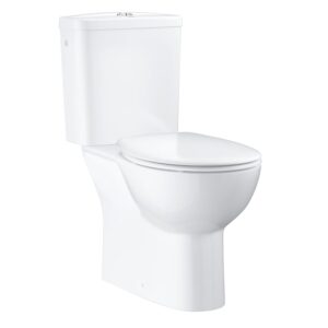 Grohe Bau Keramisch staand toilet, met opzetreservoir met witte toiletbril