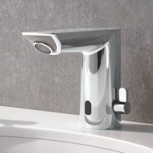 Grohe Bau Cosmopolitan E wastafelmengkraan met EcoJoy, werkt op batterijen, chroom