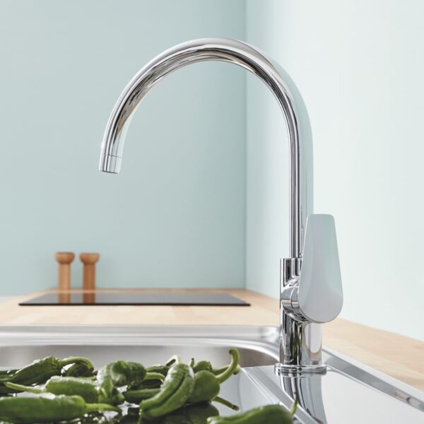 Grohe BauEdge keukenkraan, draaibaar chroom