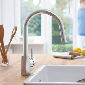 Grohe Concetto keukenkraan, uitschuifbaar, draaibaar supersteel