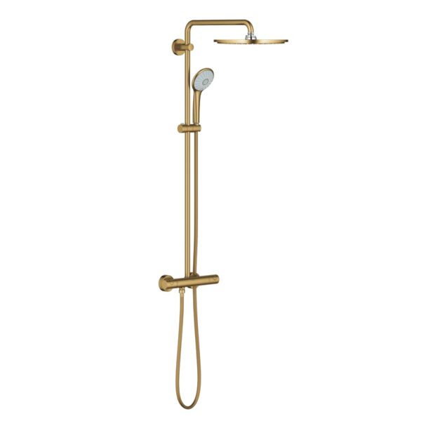 Grohe Euphoria douchesysteem, geborstelde coole zonsopgangthermostaat