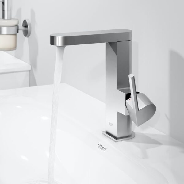 Grohe Plus wastafelmengkraan M-Size met EcoJoy, met afsluitbare push-open afvoerklep, chroom