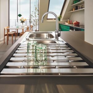 Grohe universeel afdruiprek geborsteld RVS/mat zwart - Afbeelding 3