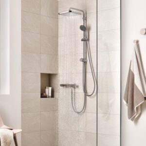 Grohe Vitalio Start douchesysteem met EcoJoy, chroom/antraciet/wit