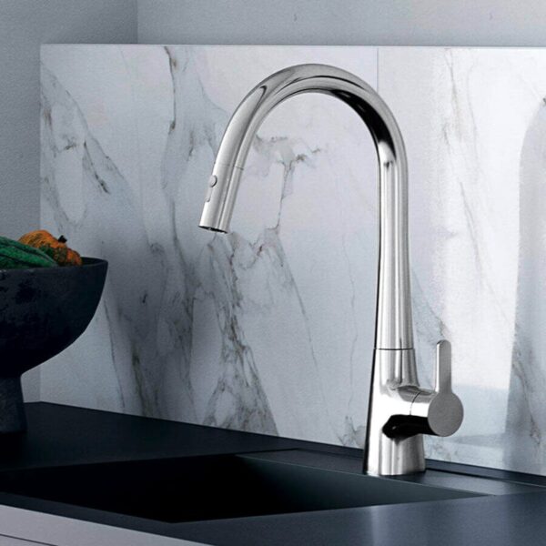 Hansa Designo Style keukenkraan, draaibaar chroom