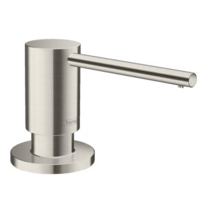 hansgrohe A41 afwasmiddel- en lotiondispenser, rond geborsteld roestvrij staal/wit