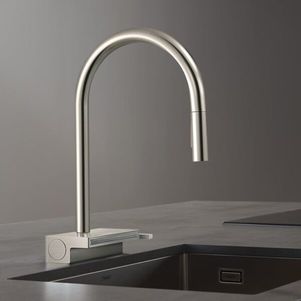 hansgrohe Aquno Select M81 keukenkraan, uittrekbaar, draaibaar geborsteld roestvrij staal