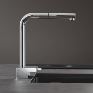 hansgrohe Aquno Select M81 keukenkraan, met sBox, uittrekbaar, draaibaar chroom