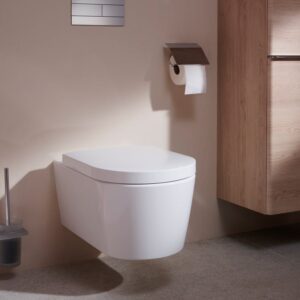 hansgrohe EluPura S wandtoilet met AquaFall Flush, met wc-bril met SmartClean, wit