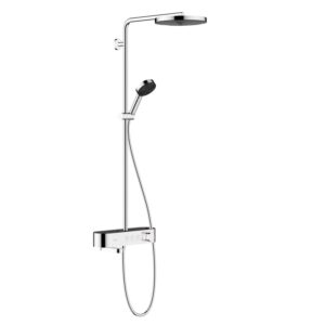 hansgrohe Pulsify S douchesysteem, thermostaat, met chromen baduitloop