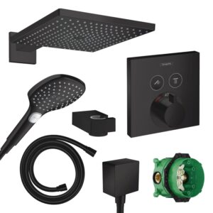 hansgrohe Raindance douchesysteem, thermostaat mat zwart