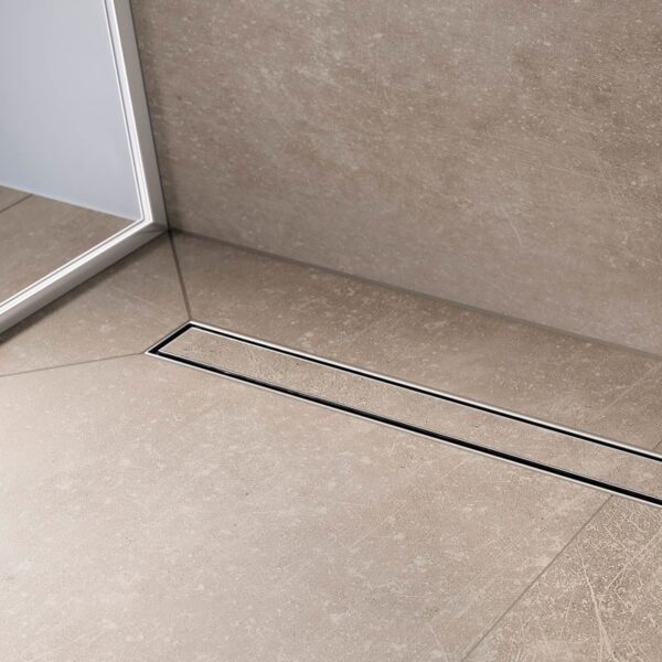 hansgrohe RainDrain Compact douchegoot, complete set, voor standaardinstallatie DN 50 waterkering hoogte: 50 mm, betegelbaar, roestvrij staal geborsteld