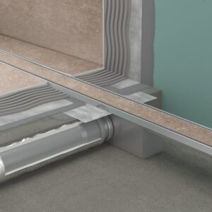 hansgrohe RainDrain Compact douchegoot, complete set, voor standaardinstallatie DN 50 waterkering hoogte: 50 mm, betegelbaar, roestvrij staal geborsteld - Afbeelding 3