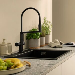 hansgrohe Talis Select M54 keukenkraan, uittrekbaar, draaibaar met EcoSmart, mat zwart/zwart