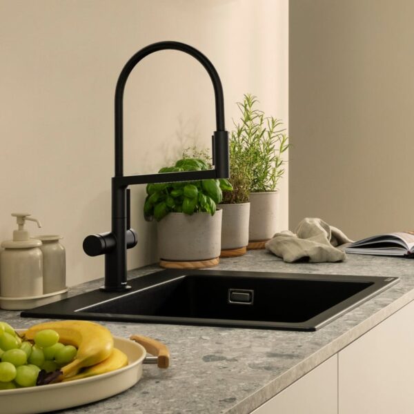 hansgrohe Talis Select M54 keukenkraan, uittrekbaar, draaibaar met EcoSmart, mat zwart/zwart
