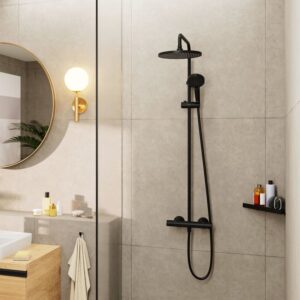 hansgrohe Vernis Blend douchesysteem, thermostaat met EcoSmart, matzwart