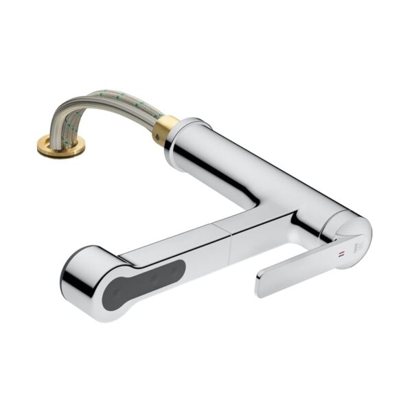 KWC Domo 6.0 keukenkraan, uittrekbaar, draaibaar, voor raaminbouw, chroom