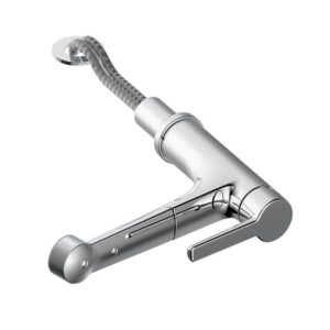 KWC Suno keukenkraan, uittrekbaar, draaibaar, voor raaminbouw, chroom