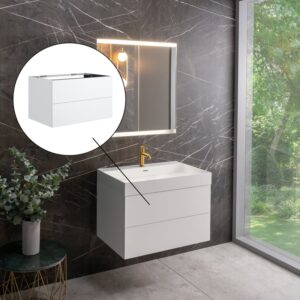 neoro n50 onderkast B: 80 cm met 2 uittrekelementen, mat wit
