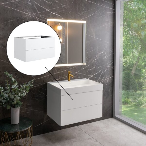 neoro n50 onderkast B: 80 cm met 2 uittrekelementen, mat wit