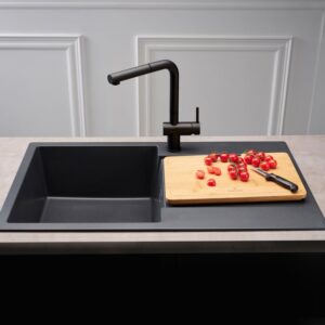 Reginox Amsterdam keukenspoelbak zwart metallic