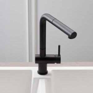 Reginox Cedar keukenkraan, uitschuifbaar, draaibaar zwart - Afbeelding 3