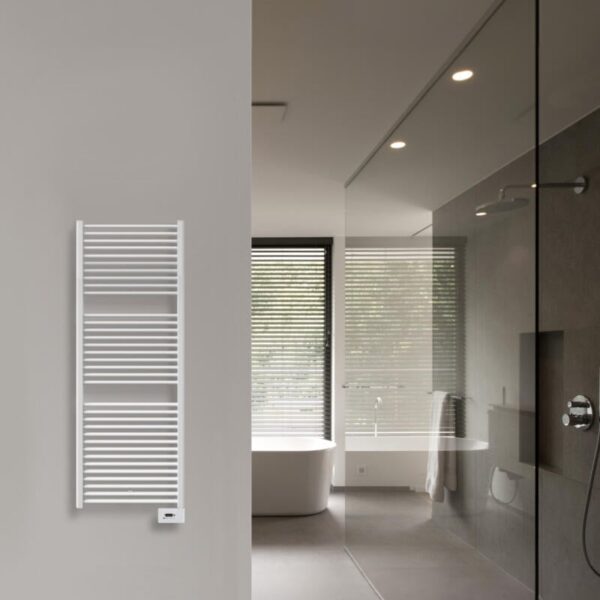 Vasco Iris-EL-A badkamerradiator, puur elektrische bediening 750 W wit