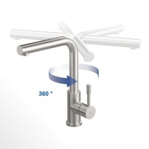 Villeroy & Boch Modern Steel keukenkraan, draaibaar geborsteld RVS - Afbeelding 5