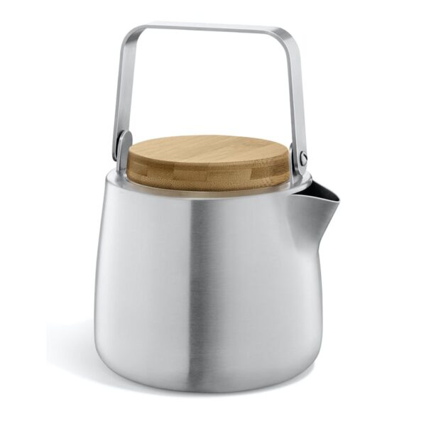 Zack BEVO theepot geborsteld RVS/bamboe