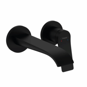 hansgrohe Vivenis wandwastafelmengkraan met EcoSmart, met altijd open afvoerplug, mat zwart