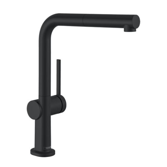 hansgrohe Talis M54 keukenmengkraan, uittrekbare uitloop, draaibaar mat zwart