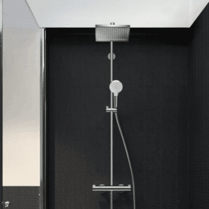 hansgrohe Crometta E opbouwdouchesysteem met thermostaat met EcoSmart, chroom
