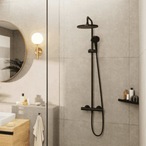 hansgrohe Vernis Blend opbouwdouchesysteem met thermostaat met EcoSmart, matzwart
